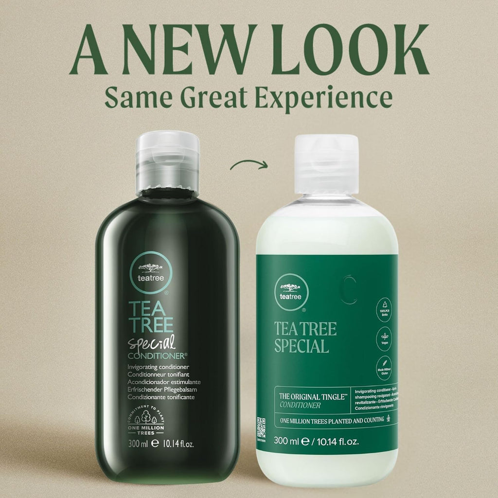 Side profile of Tea Tree Special Conditioner 300 milliliter bottle