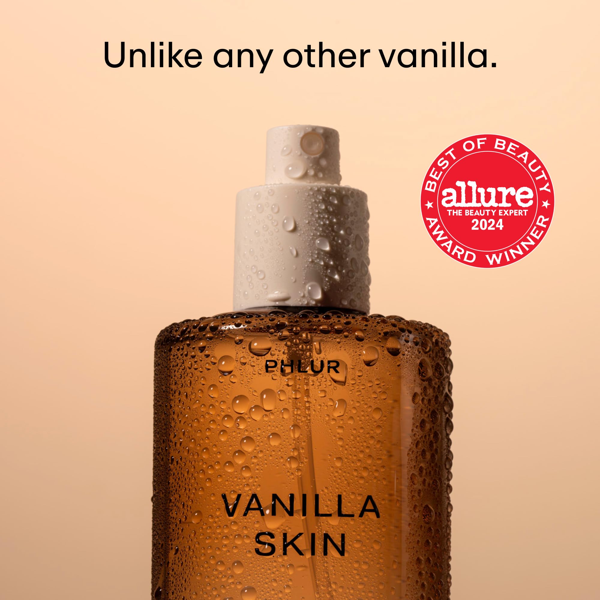 PHLUR warm vanilla body spray eight fluid ounce packaging