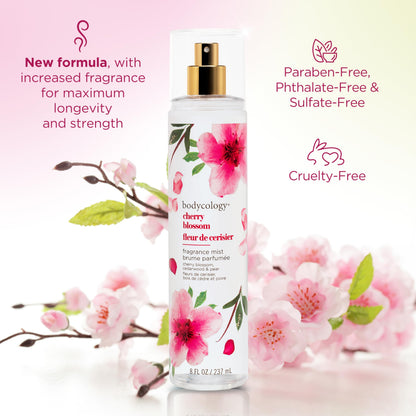 Top view of Bodycology Cherry Blossom fragrance spray nozzle