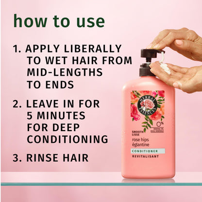 Side profile of Herbal Essences hair care bottle