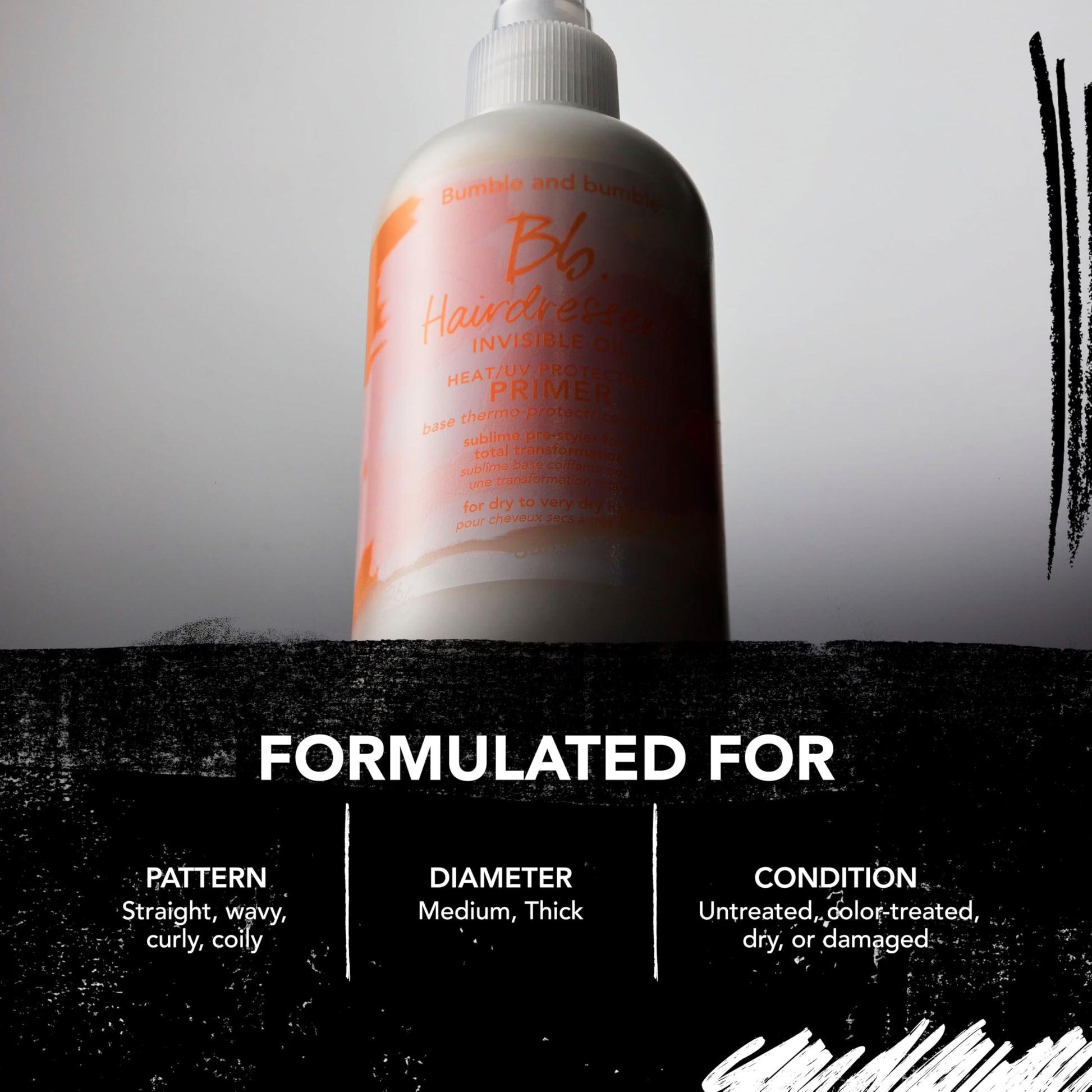 Bumble and bumble Hairdresser's Invisible Oil Primer showcasing the argan oil and coconut oil formula.