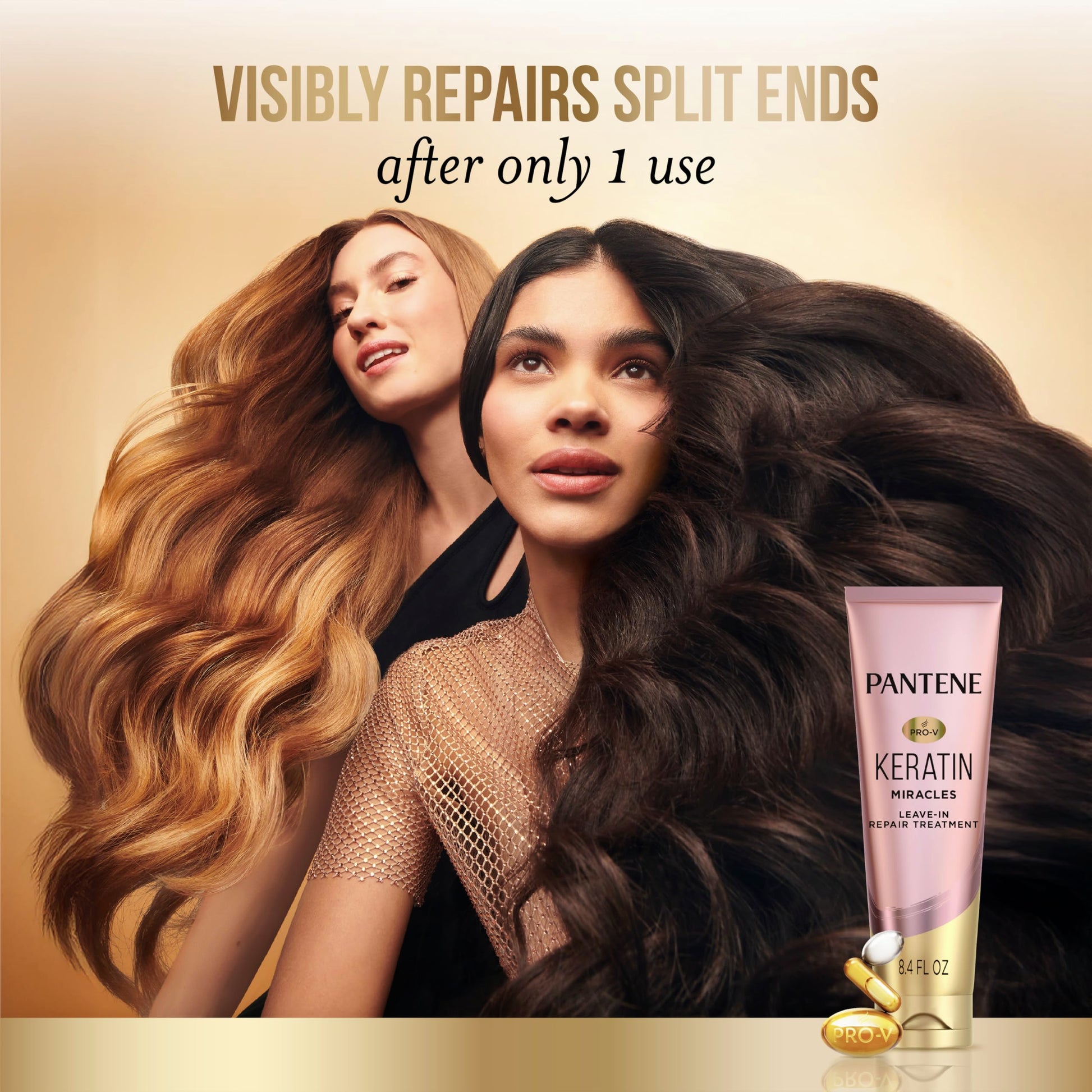 Side view of Pantene Keratin Leave-In Conditioner 8.4 Fluid Ounce tube
