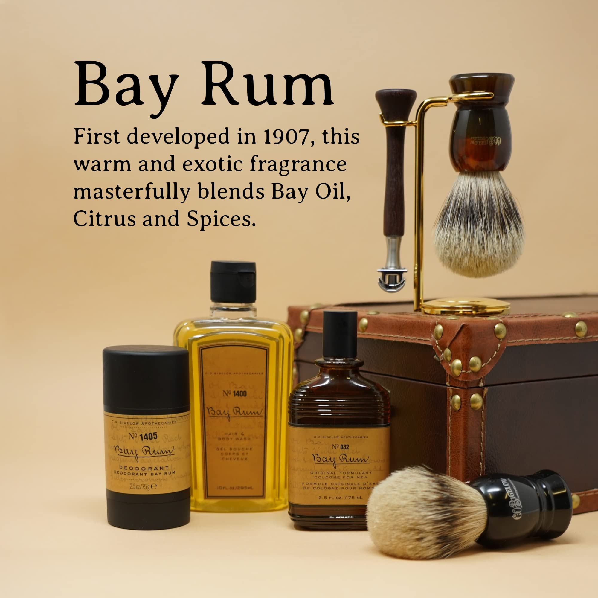 Back label view of authentic USA imported C.O. Bigelow fragrance showing ingredients