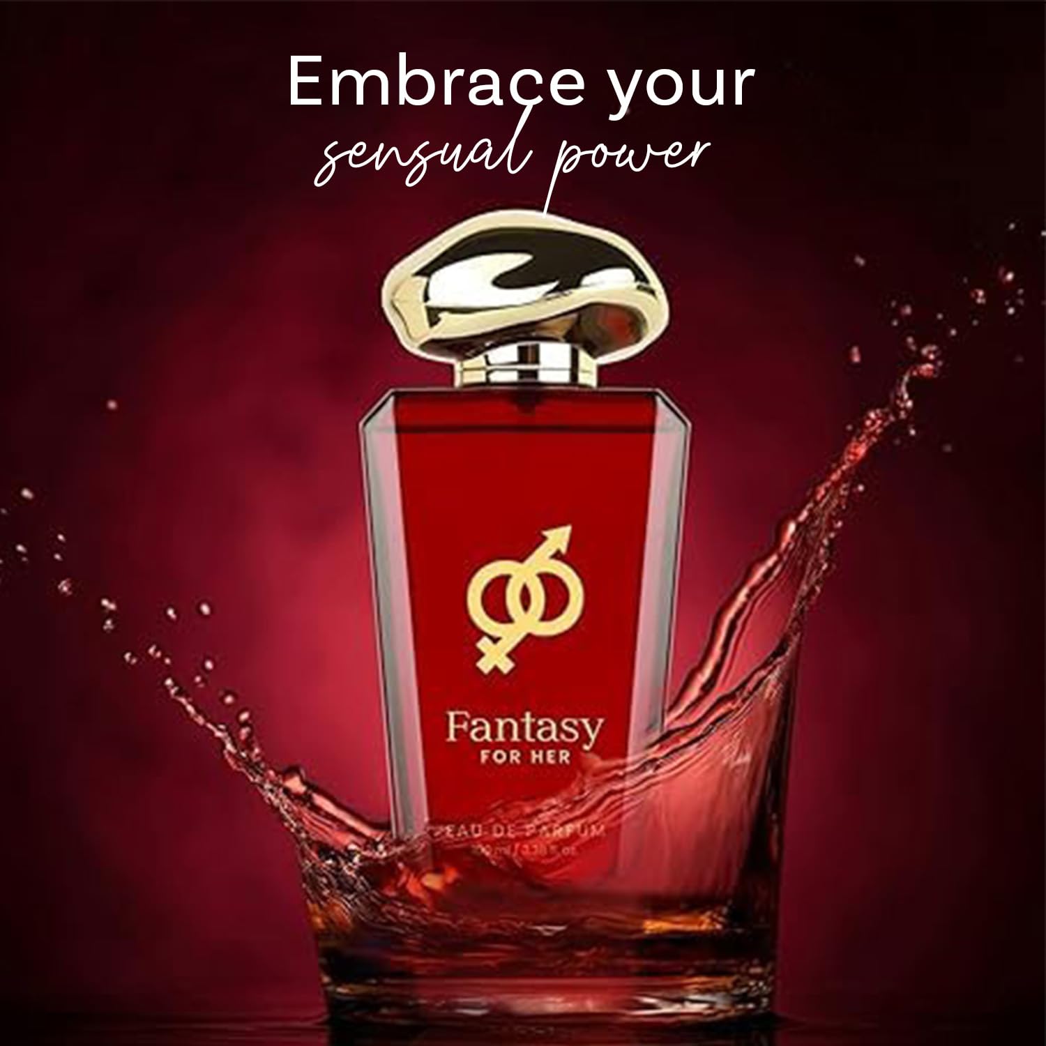 BELLAVITA Fantasy perfume bottle showcasing the premium amber colored liquid
