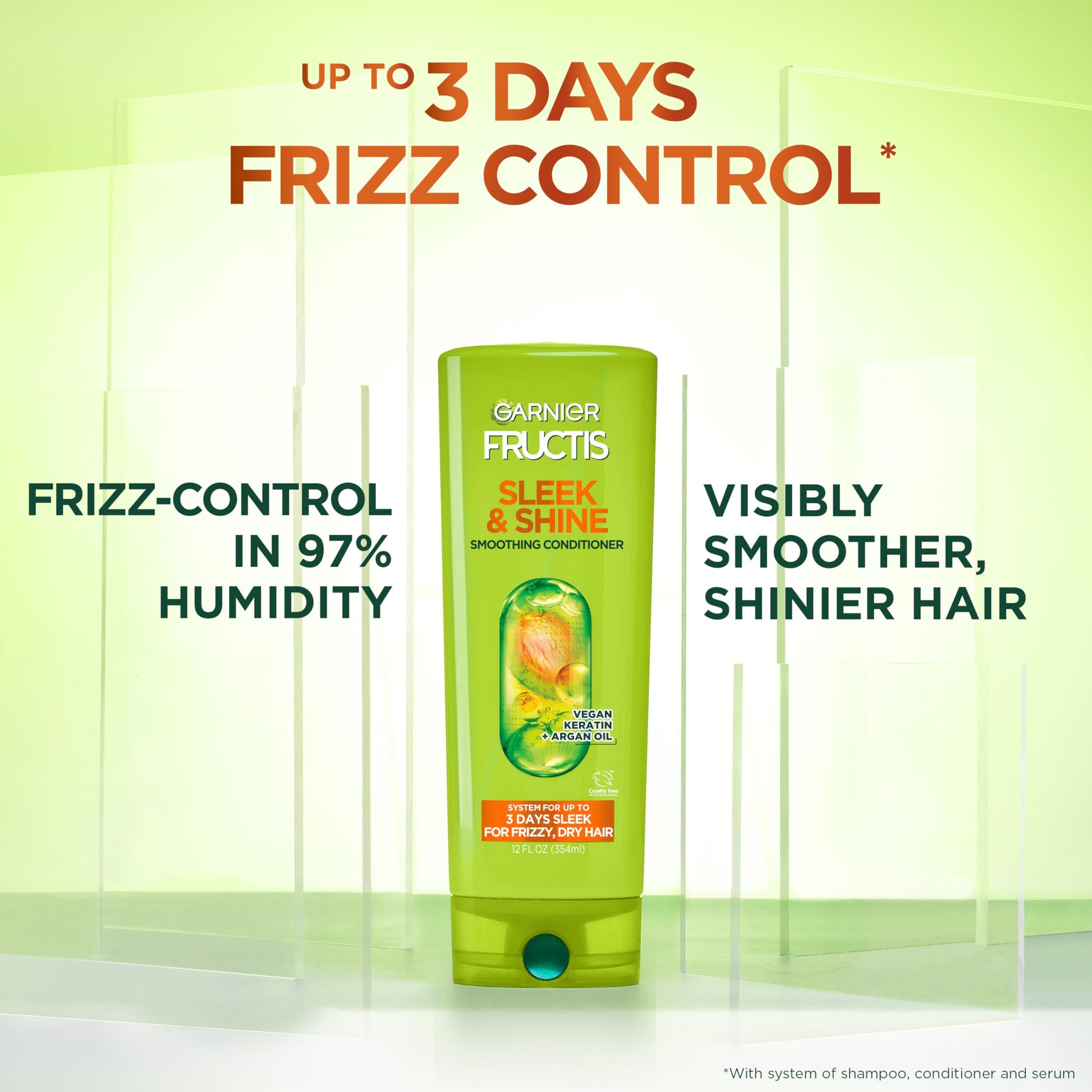 Back label of Garnier Fructis Sleek and Shine Conditioner