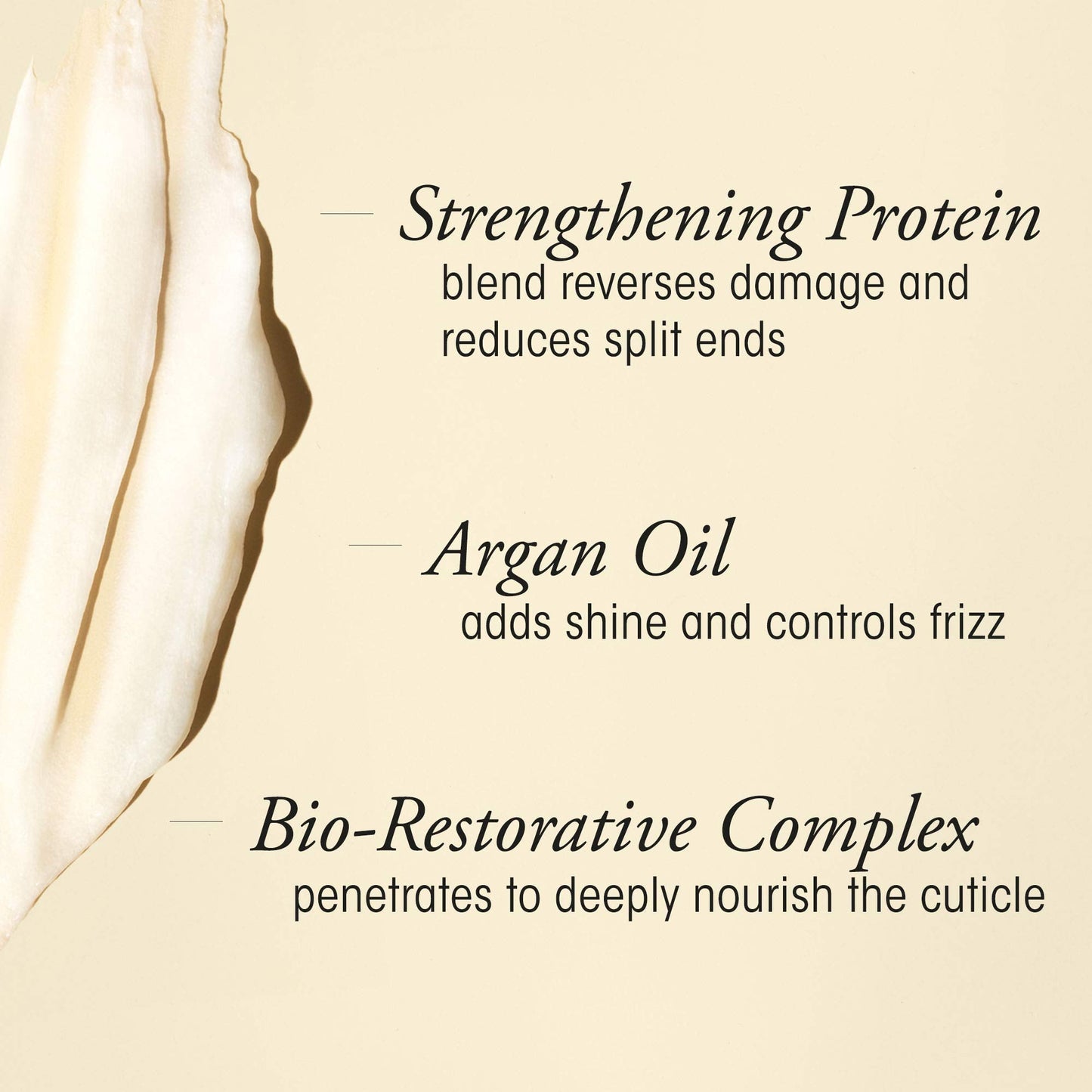 Back label of Oribe Gold Lust Repair And Restore Conditioner showing ingredients list.