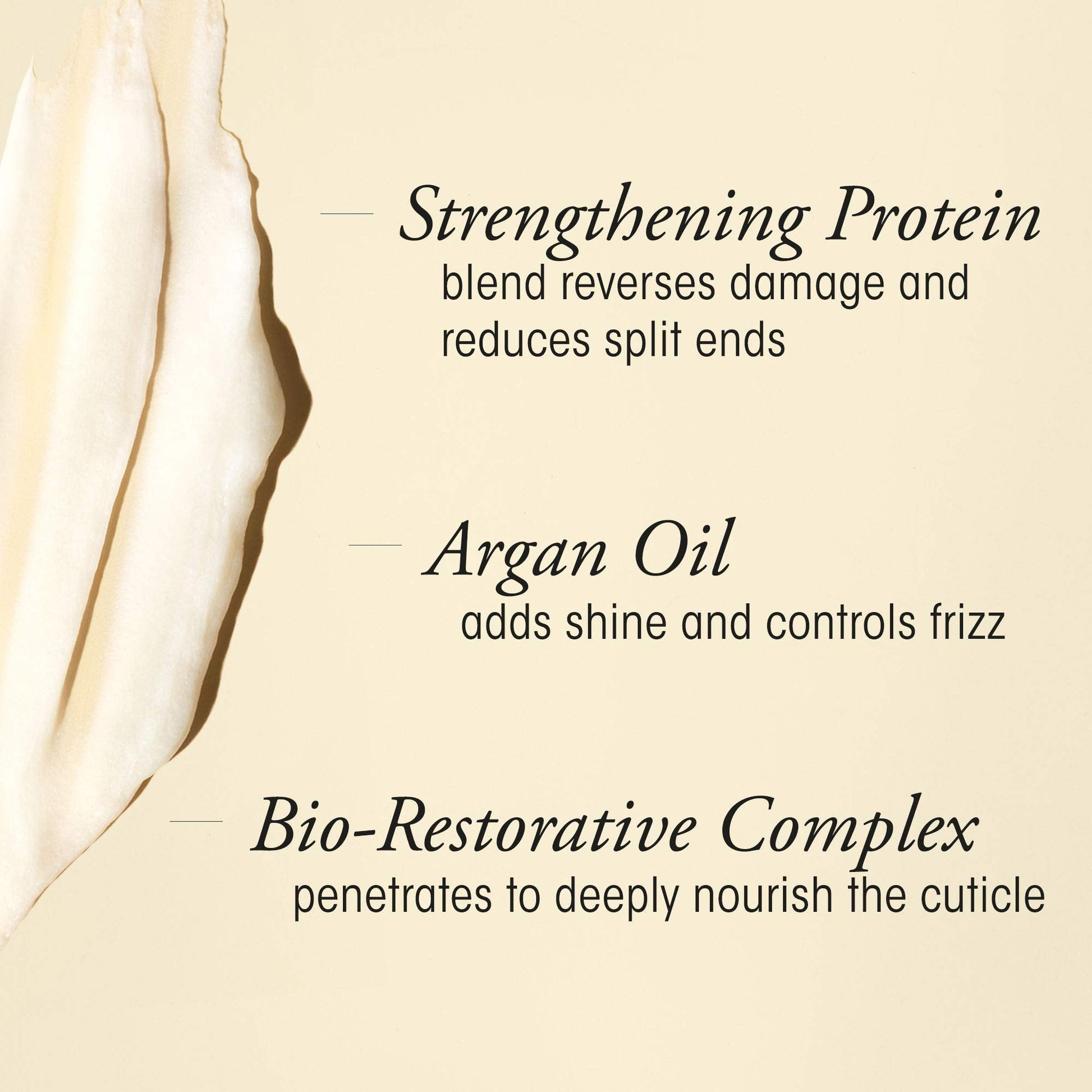 Back label of Oribe Gold Lust Repair And Restore Conditioner showing ingredients list.