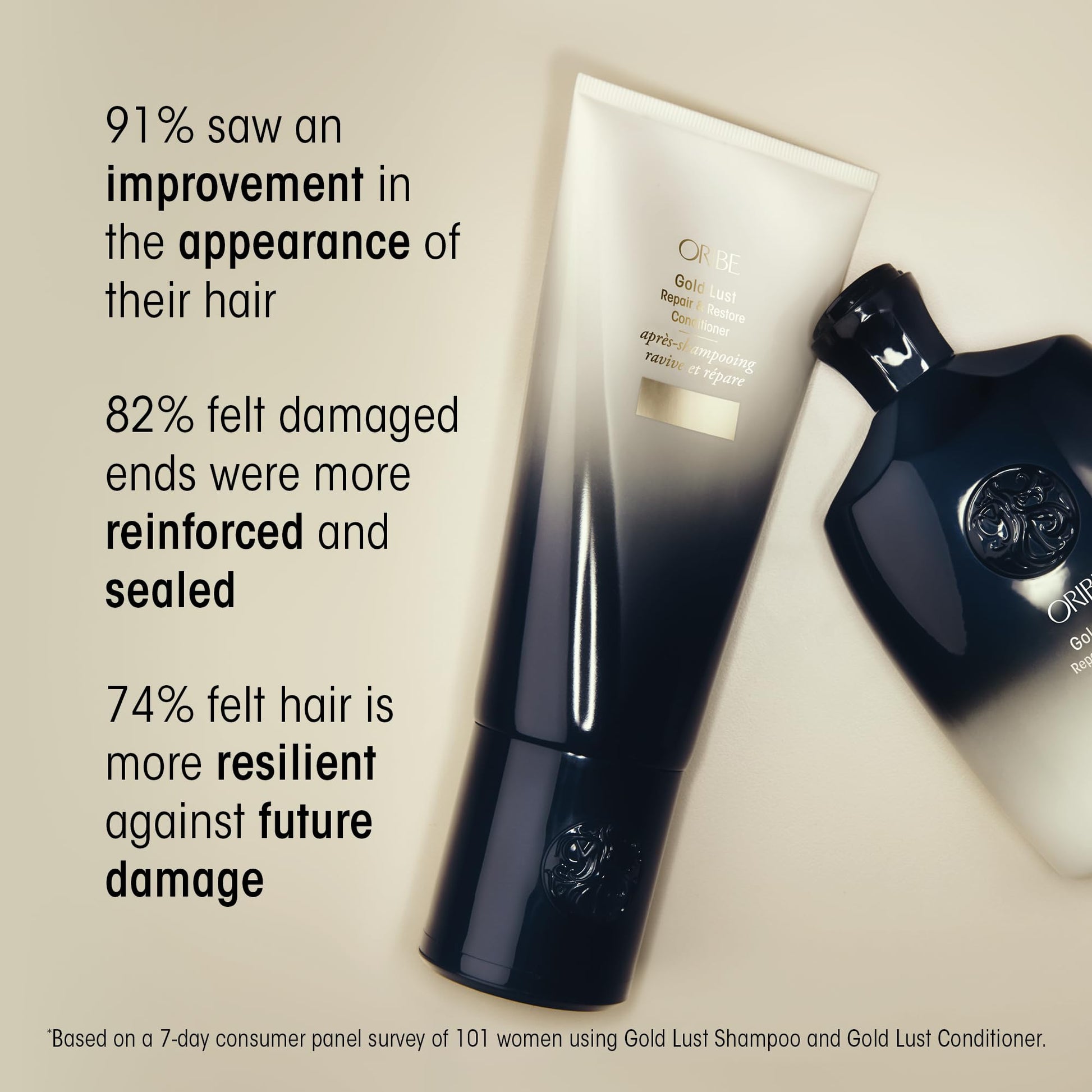 Oribe luxury damaged hair repairing conditioner texturized product squeeze cream view.
