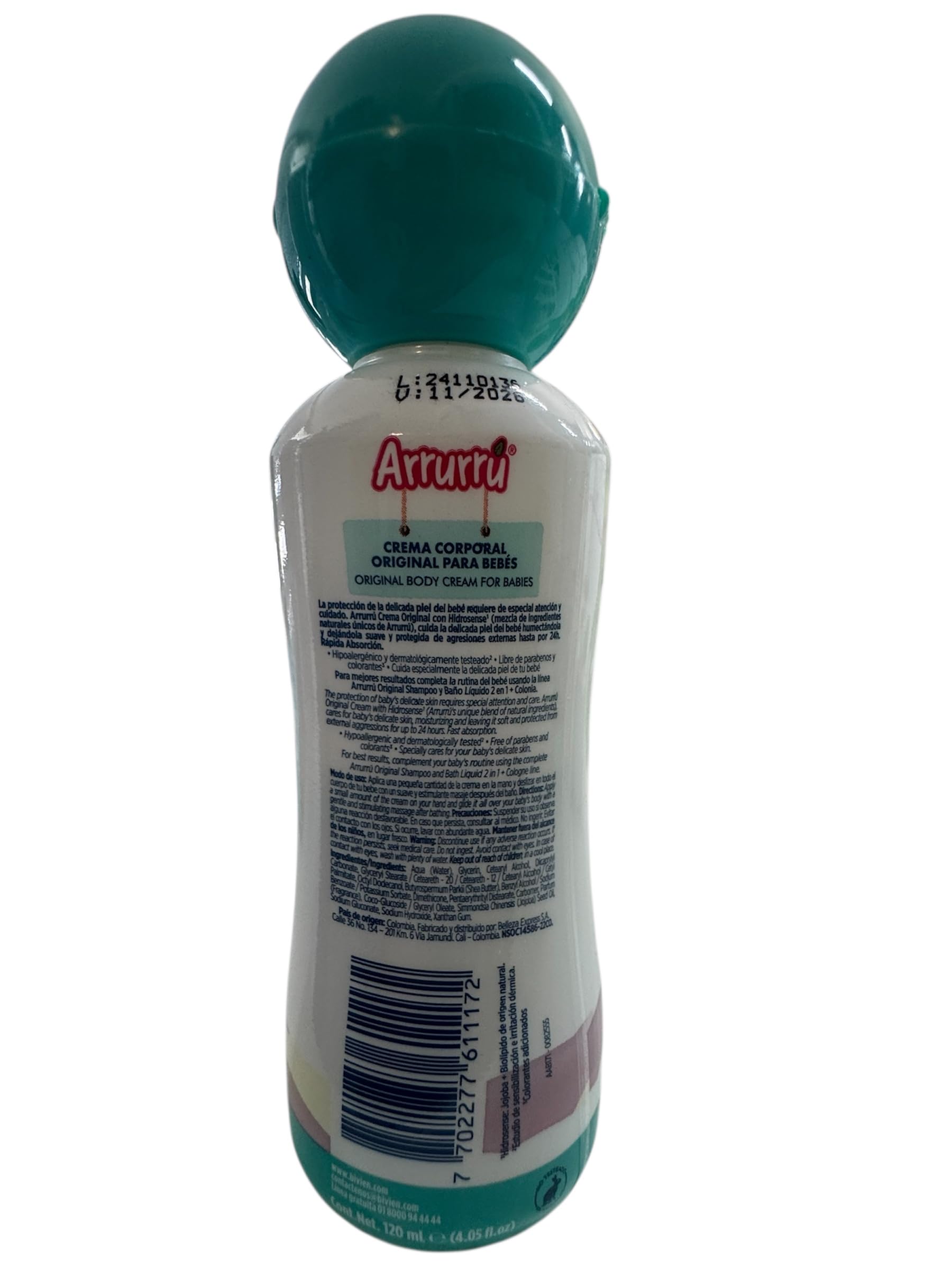 Arrurru Naturals baby care original pink cologne 27.05 ounce bottle showcasing the secure leak proof cap design