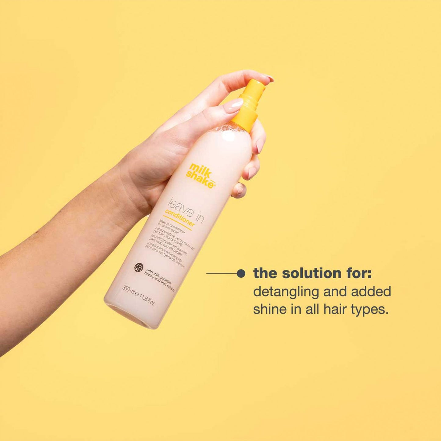 Back label of Milk Shake leave in conditioner showing ingredients