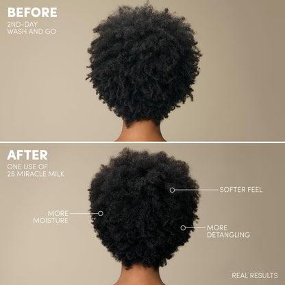 Mizani 25 Miracle Milk applied to textured hair