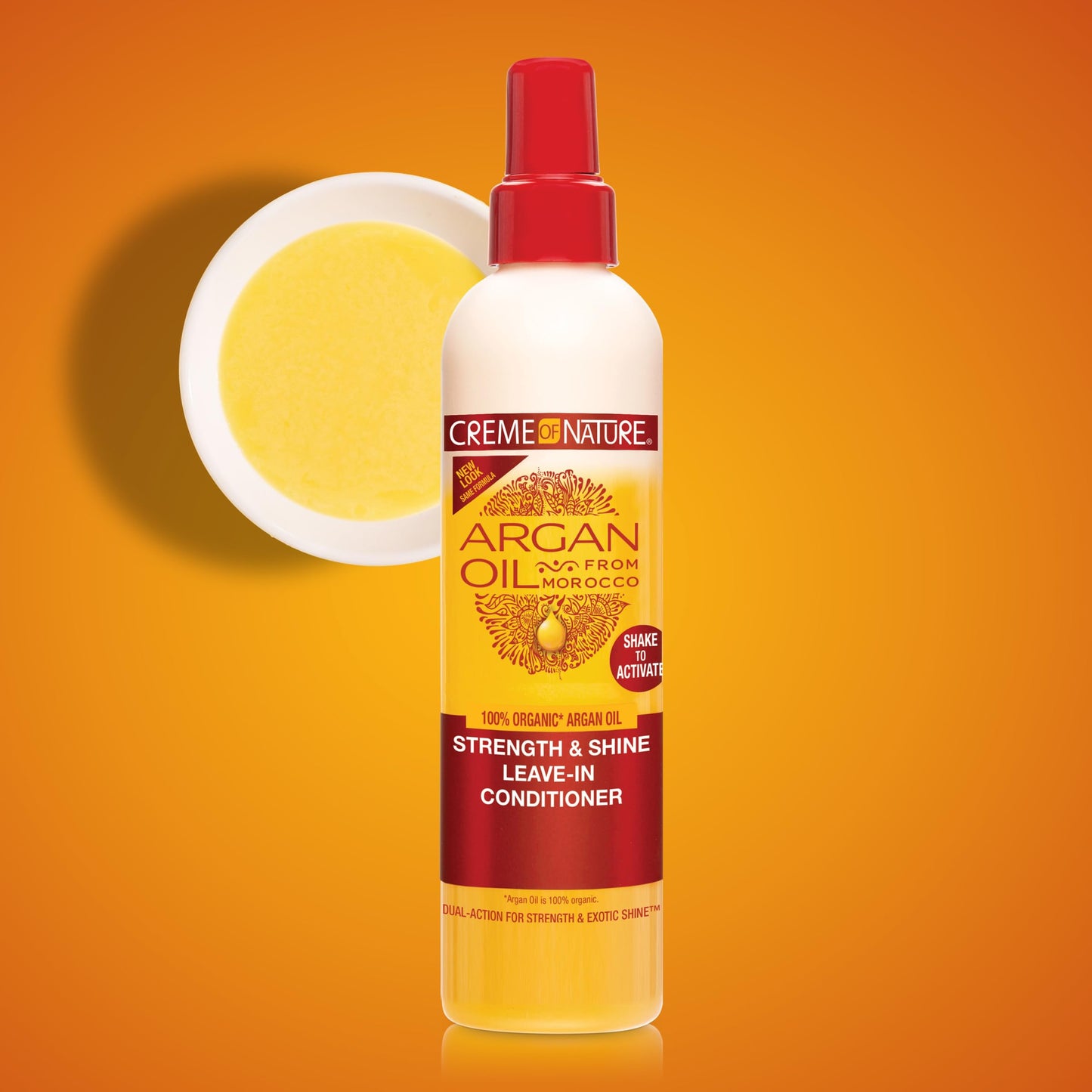 Professional hair care bottle of Creme of Nature argan oil treatment