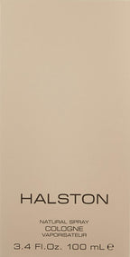 Authentic Halston packaging box alongside the iconic designer fragrance spray container