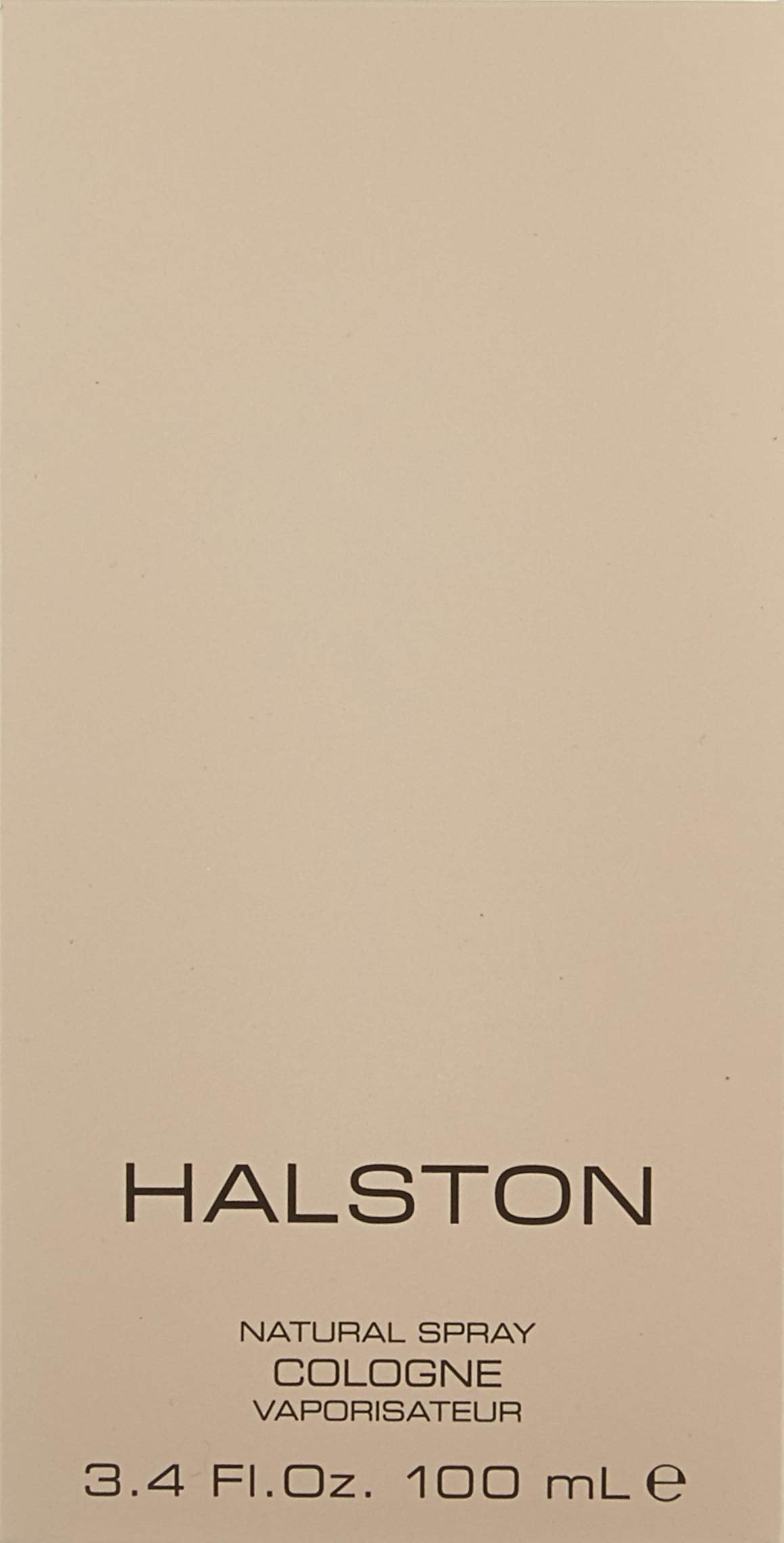 Authentic Halston packaging box alongside the iconic designer fragrance spray container