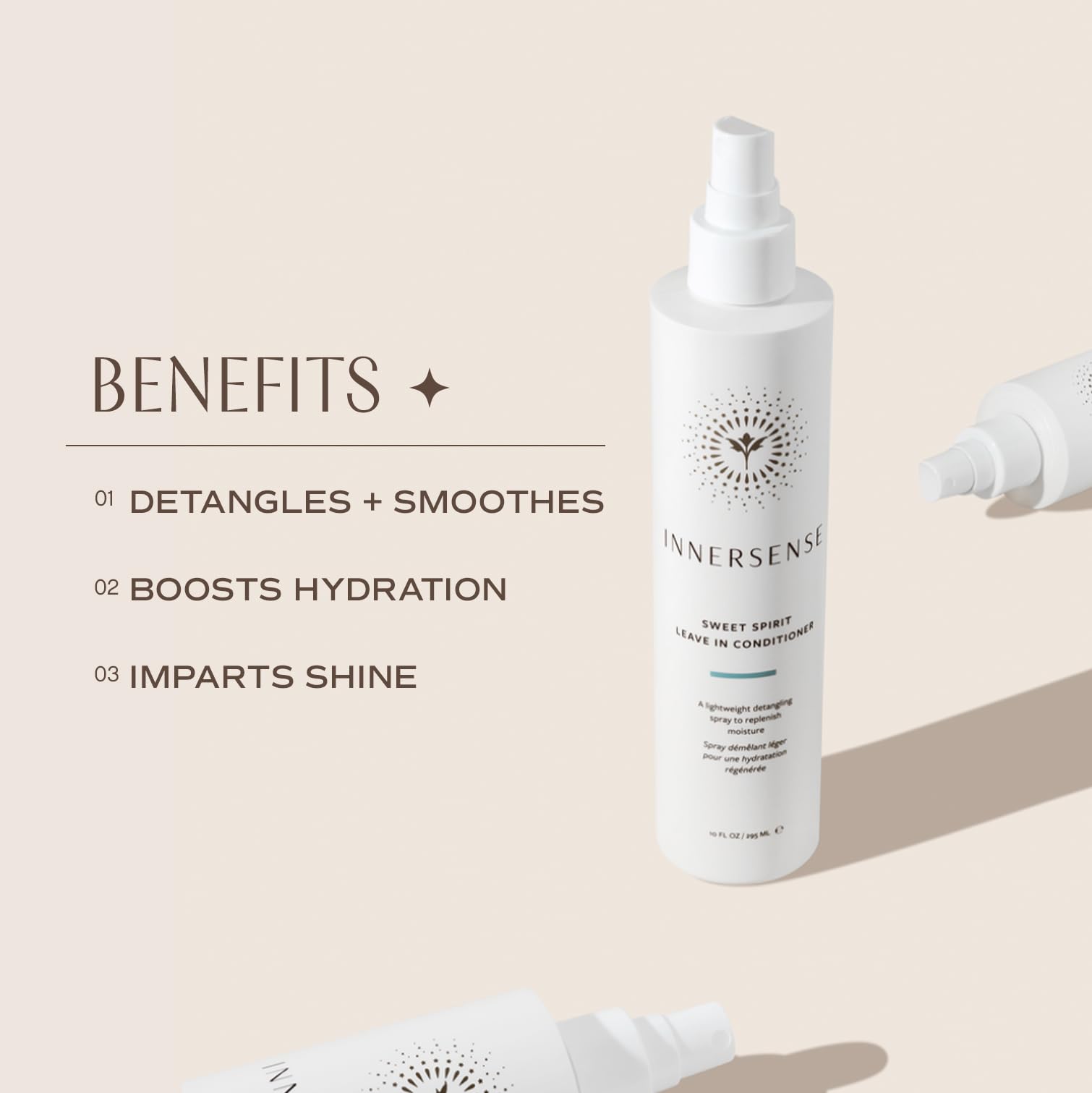 Back of Innersense Organic Beauty conditioner bottle showing ingredients