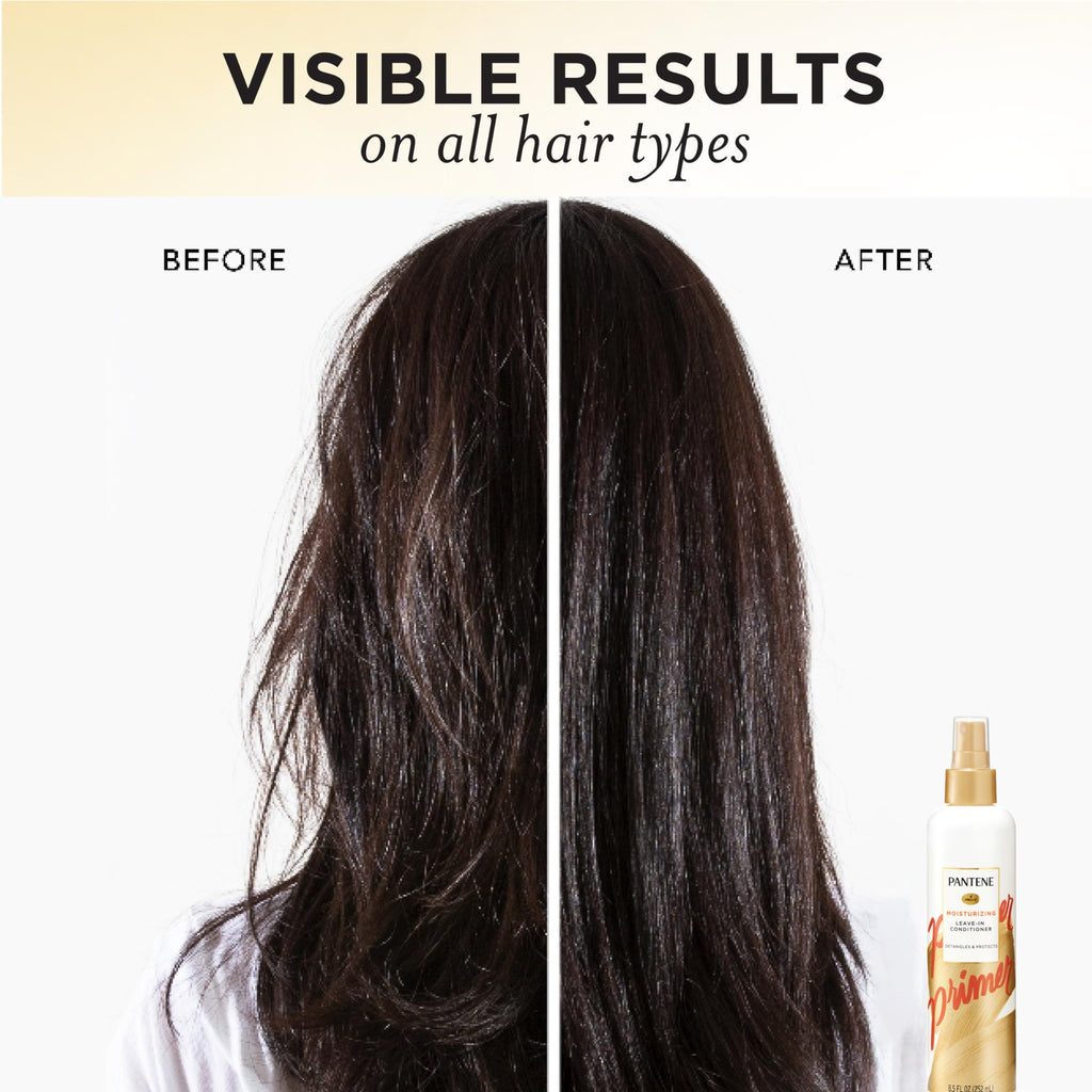 Three bottles of Pantene Repair and Protect detangler spray