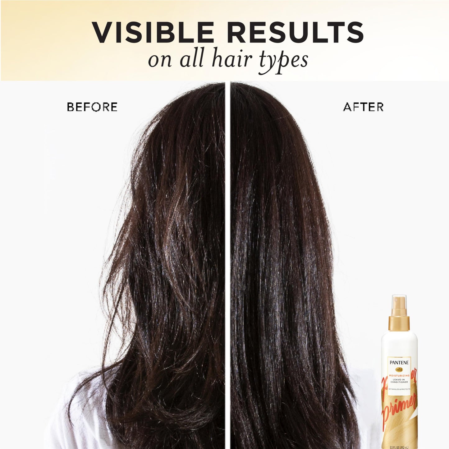 Three bottles of Pantene Repair and Protect detangler spray