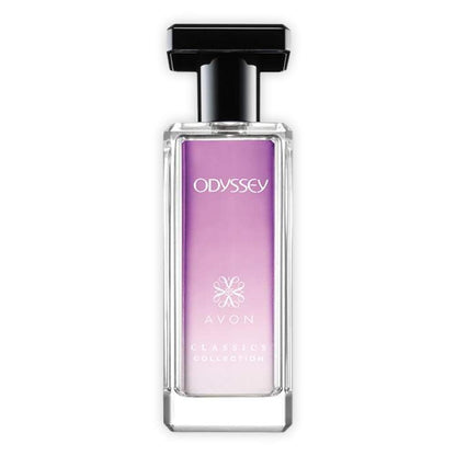 The elegant packaging box for Avon Classics Odyssey fragrance