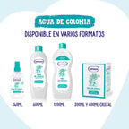 Back label of Nenuco splash cologne detailing product volume of two hundred and forty milliliters