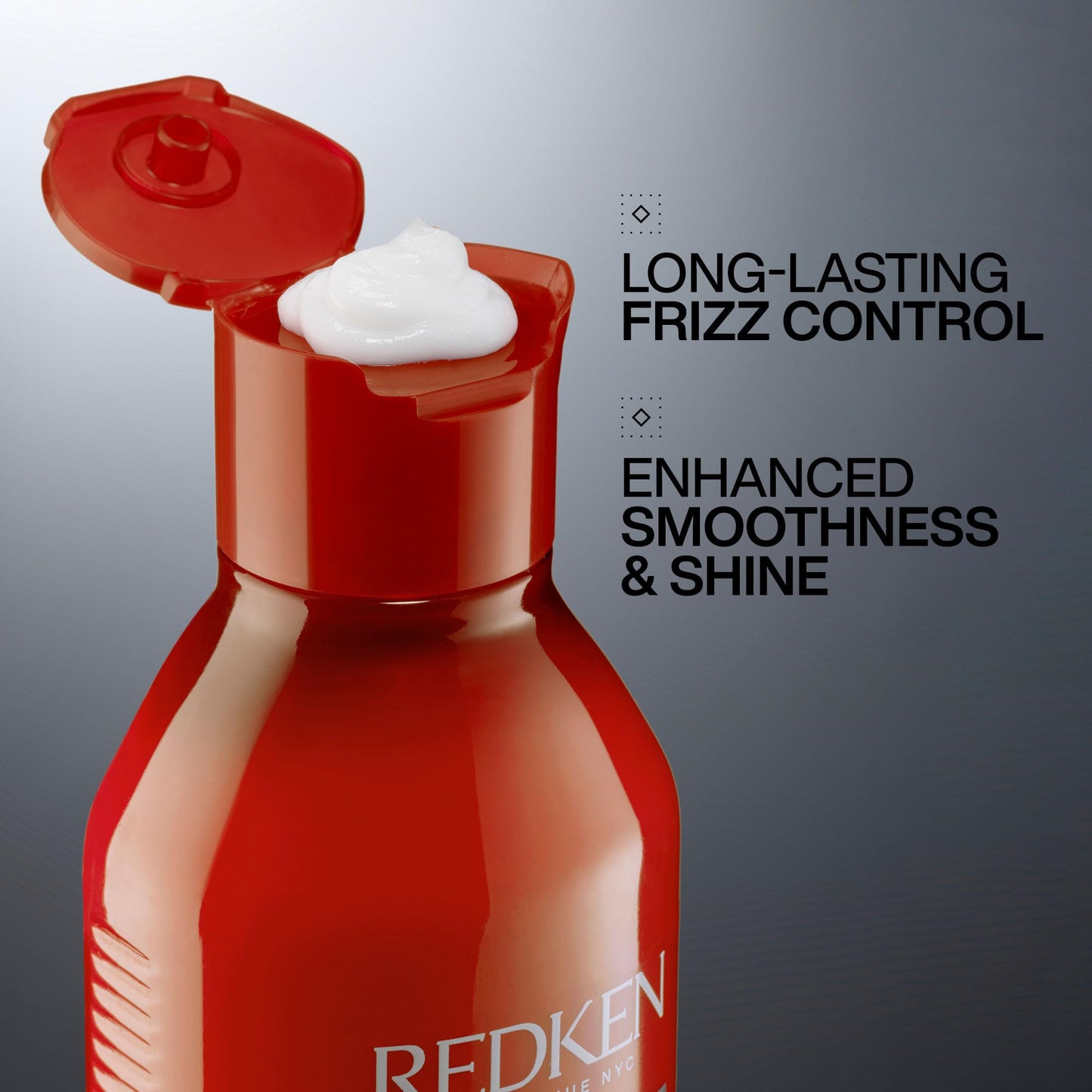 Redken Frizz Dismiss hair conditioner bottle side profile