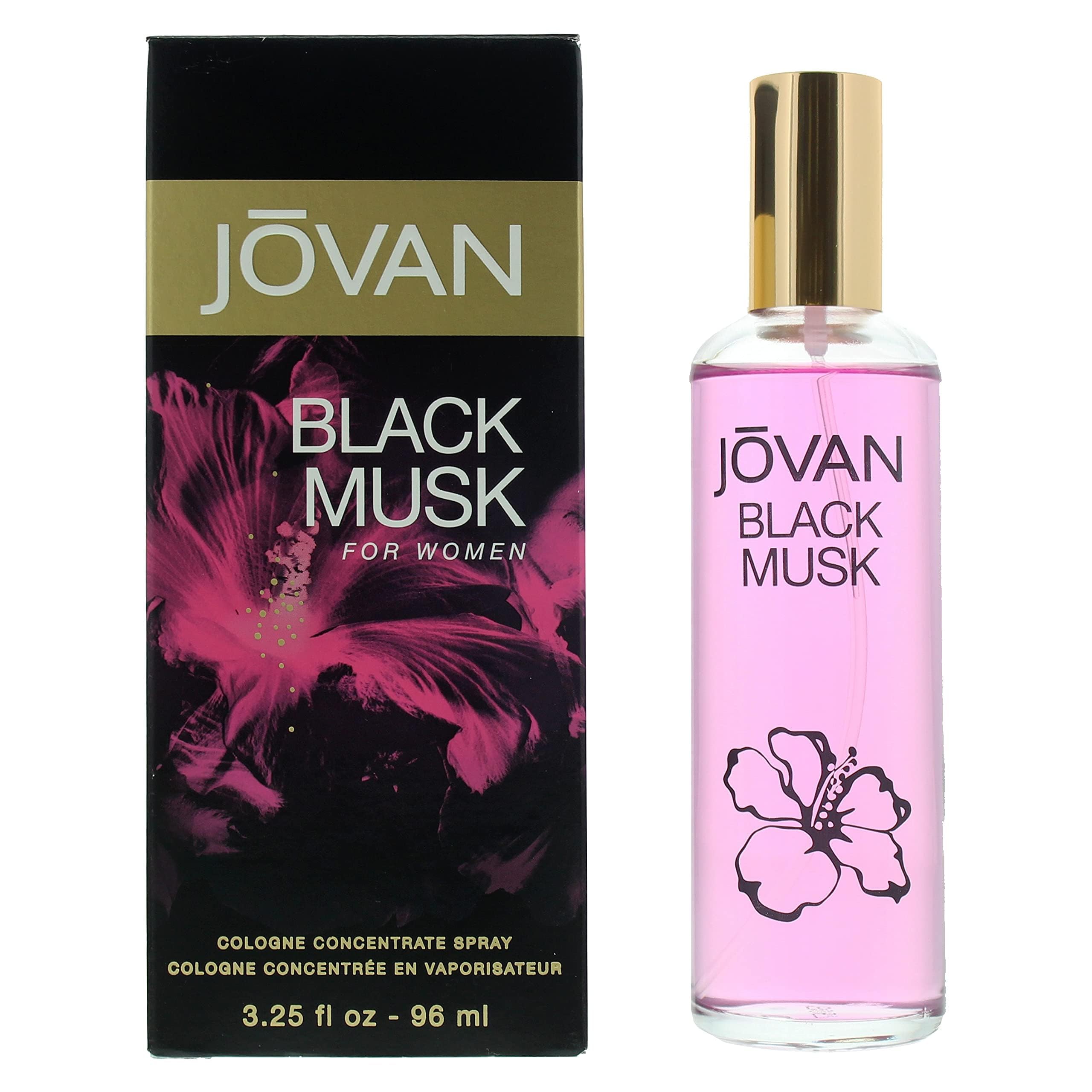Jovan Black Musk perfume spray nozzle detailing and glass bottle finish