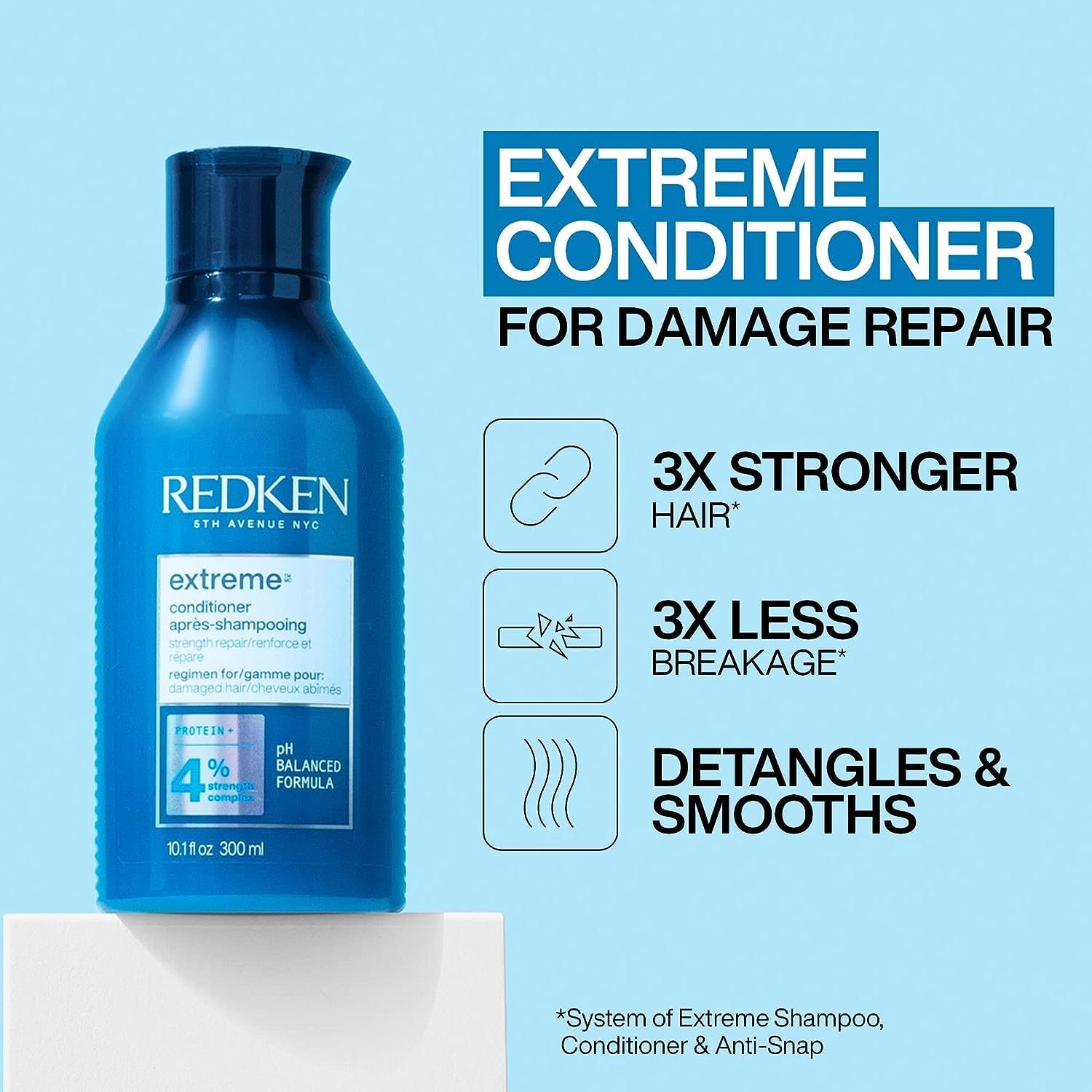 Back view of Redken Extreme Conditioner bottle showing ingredients