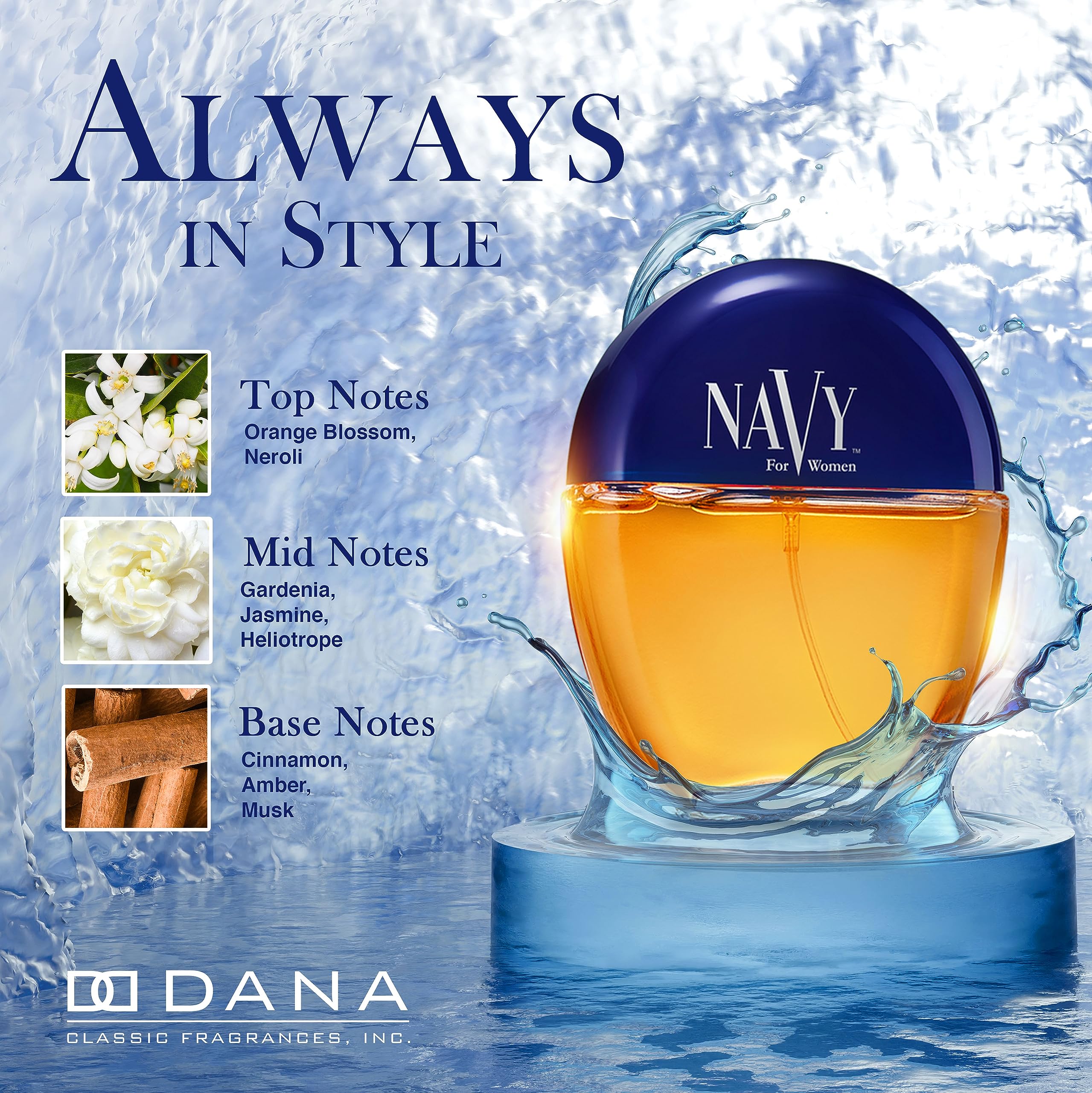 Close-up of the spray nozzle on the Dana Navy perfume bottle for fine mist application