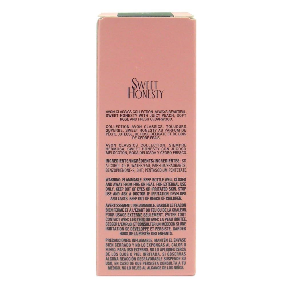 Avon Sweet Honesty clean designer fragrance bottle on an e-commerce display setup