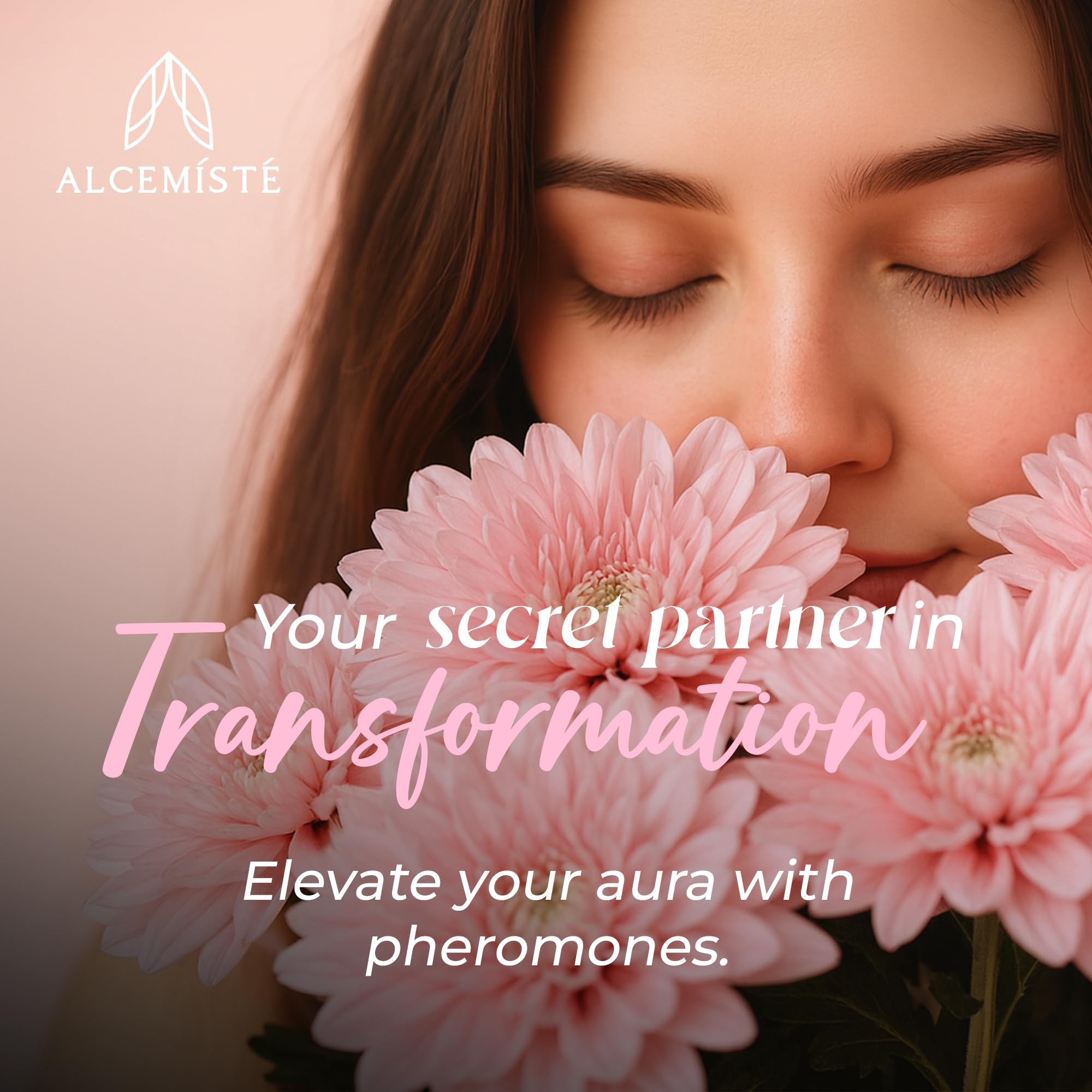Alcemiste concentrated pheromones perfume oil for women in a travel-sized ten milliliter rollerball dispenser.