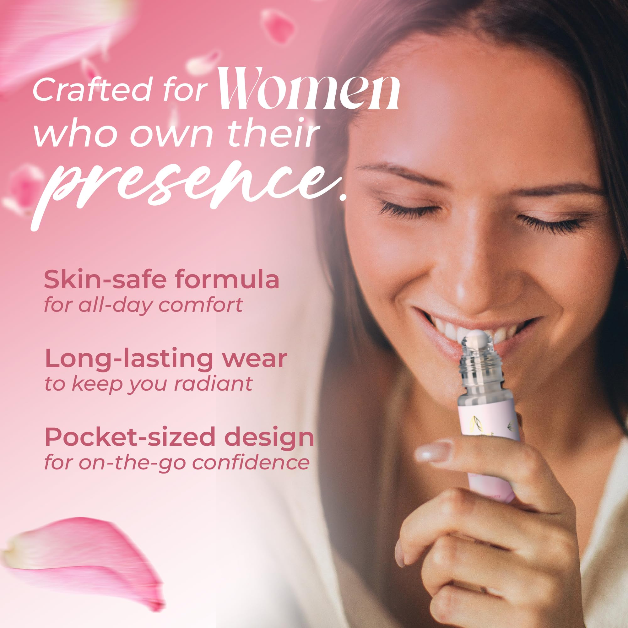 Close-up view of Alcemiste concentrated feromonas perfume oil for precise application on pulse points.