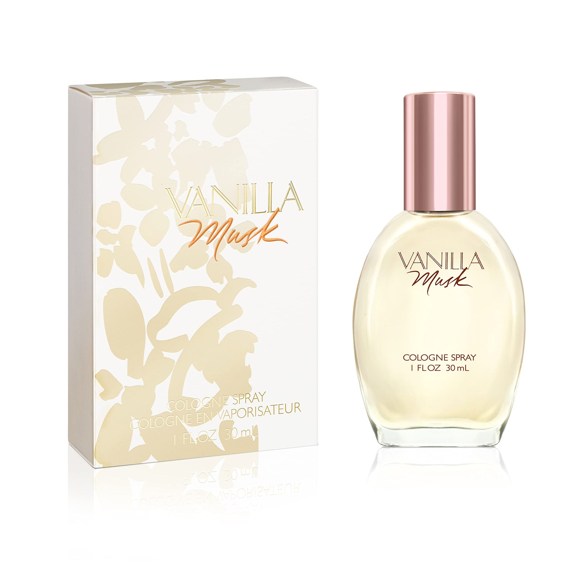 Authentic USA imported Coty Vanilla Musk Cologne Spray unboxed on a clean background highlighting the spray nozzle