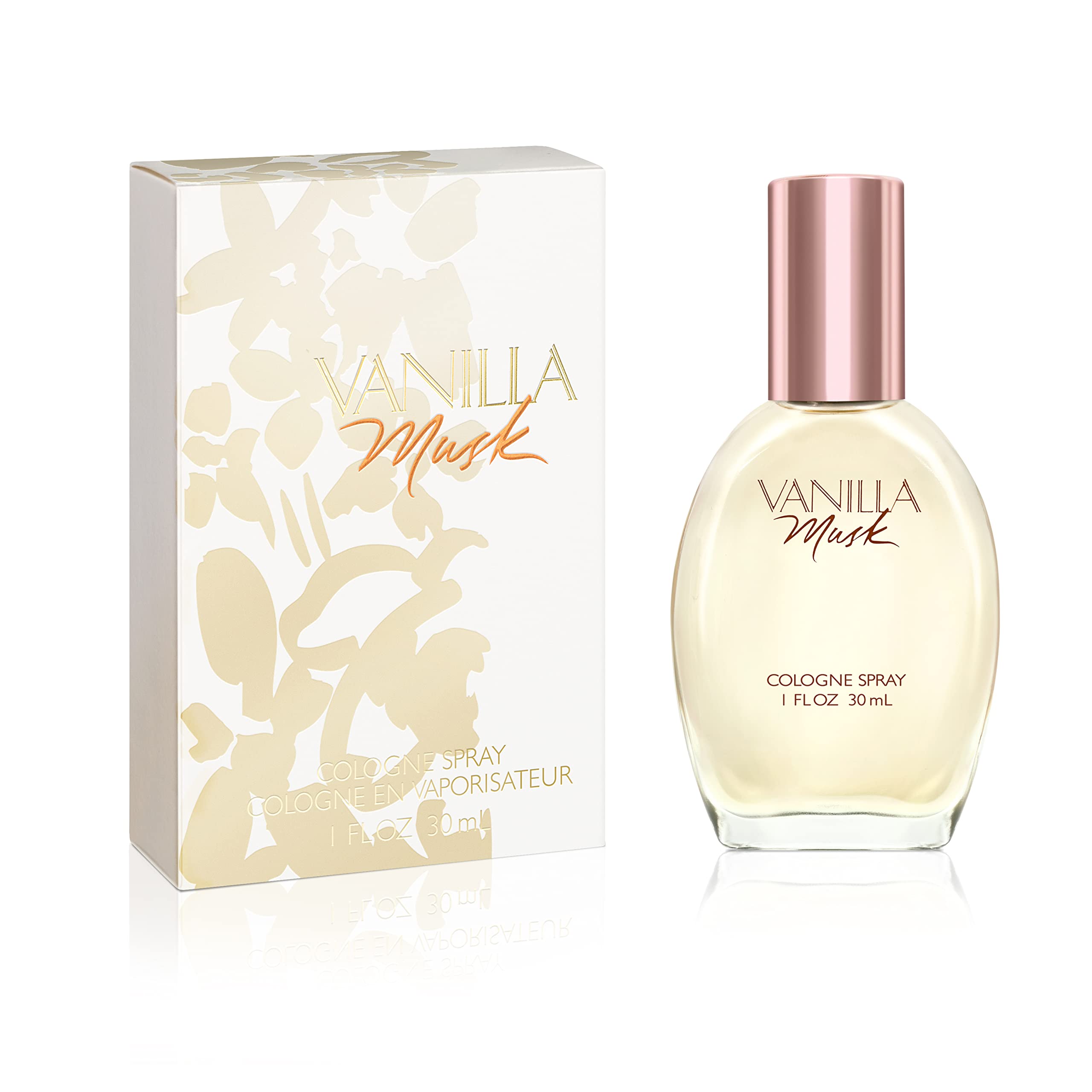 Authentic USA imported Coty Vanilla Musk Cologne Spray unboxed on a clean background highlighting the spray nozzle