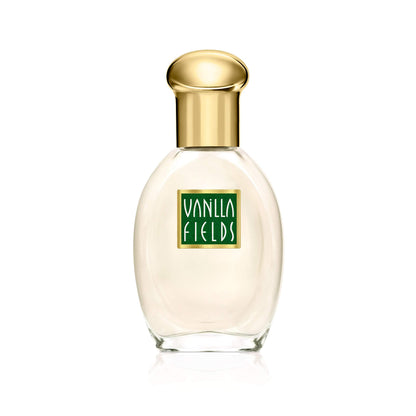 Side profile of the Coty Vanilla Fields 22 ml bottle illustrating its compact size ideal for on the go use