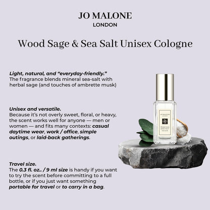 Jo Malone London luxury unisex fragrance deluxe sample bottle showing the silver spray nozzle