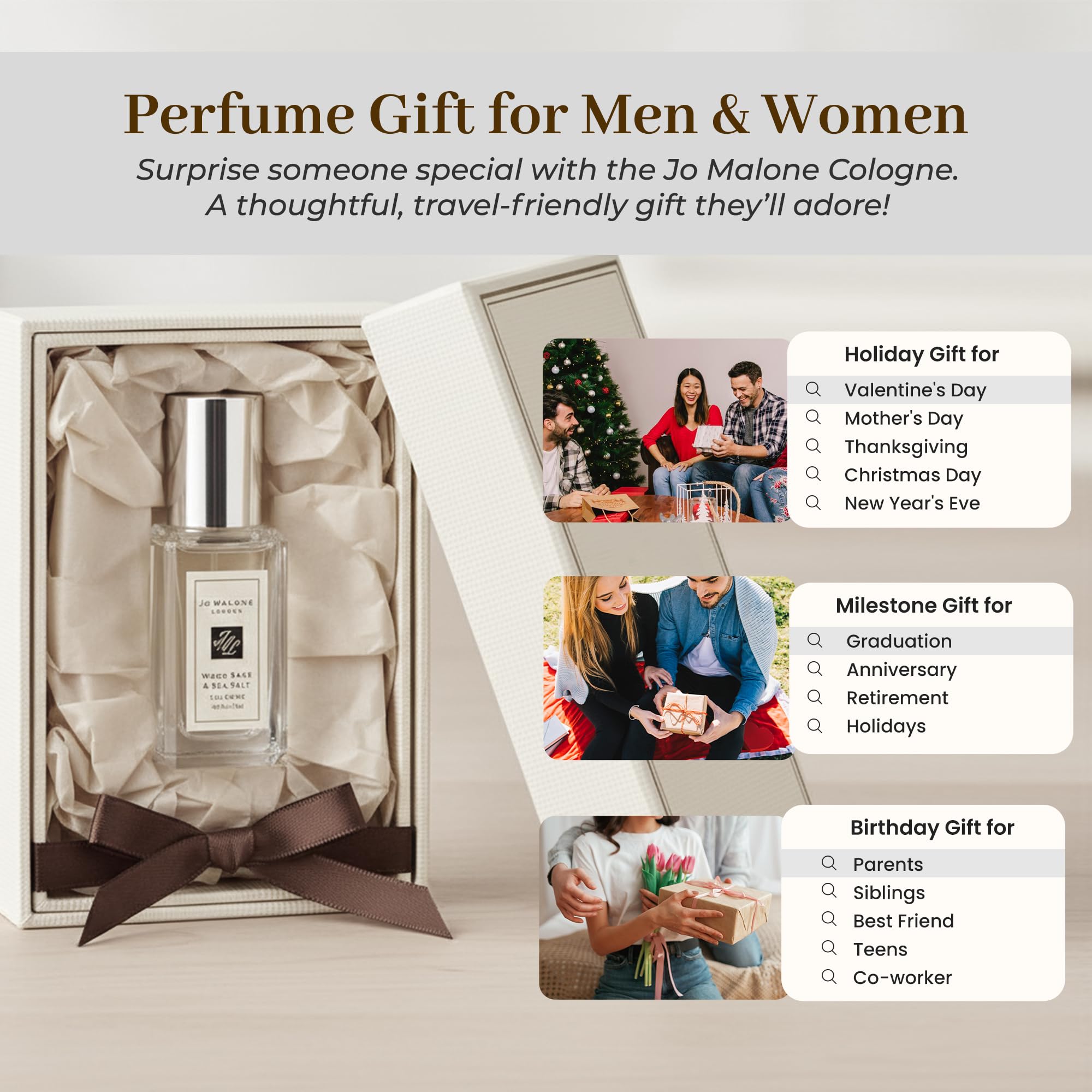 Close up view of the label on the Jo Malone 0.3 fluid ounce deluxe sample fragrance