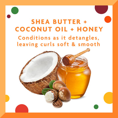 Back label of Cantu Care for Kids Conditioning Detangler with ingredients