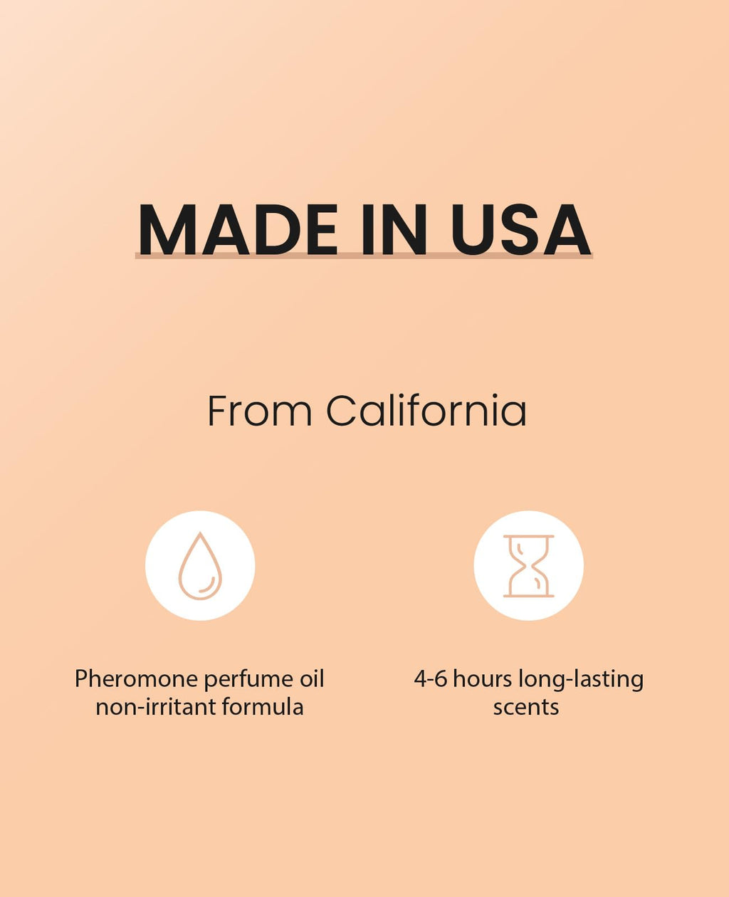 Premium PUREAMOR pheromone infused women's perfume highlighting the natural oil ingredients.