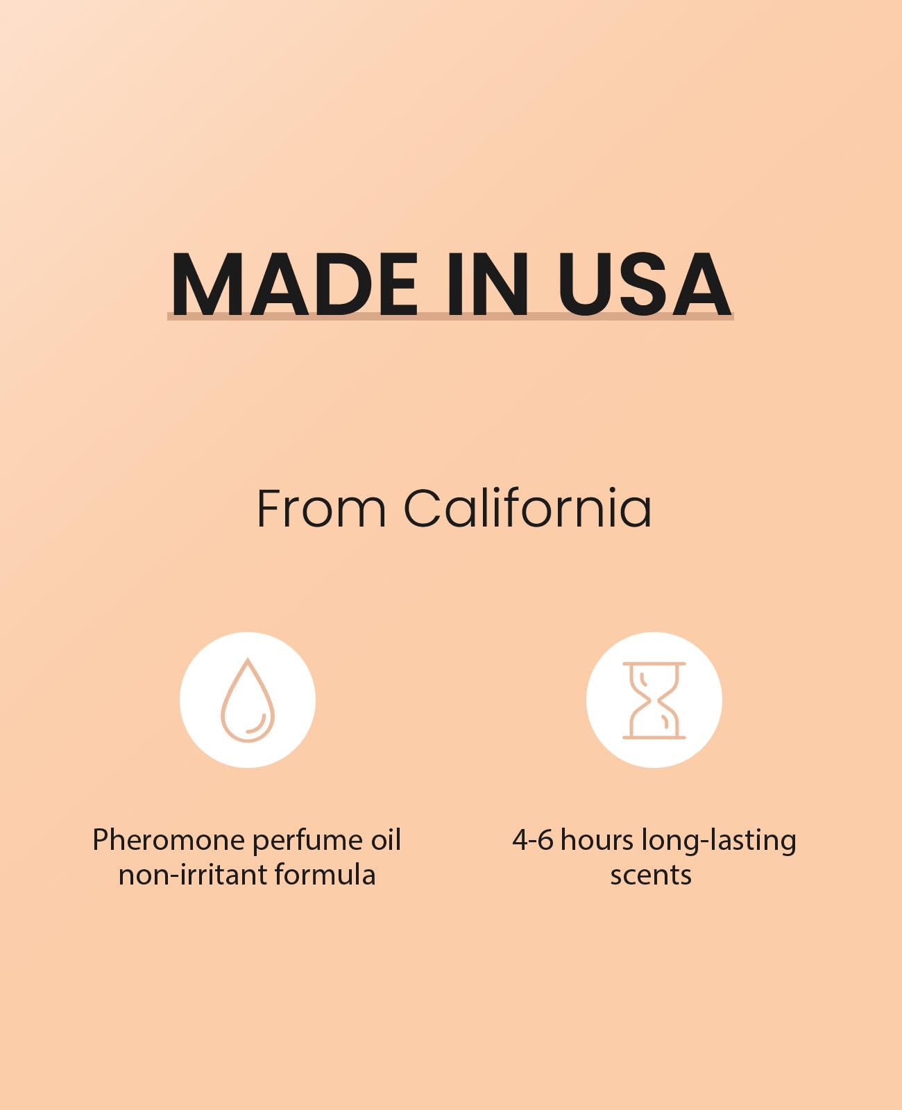 Premium PUREAMOR pheromone infused women's perfume highlighting the natural oil ingredients.