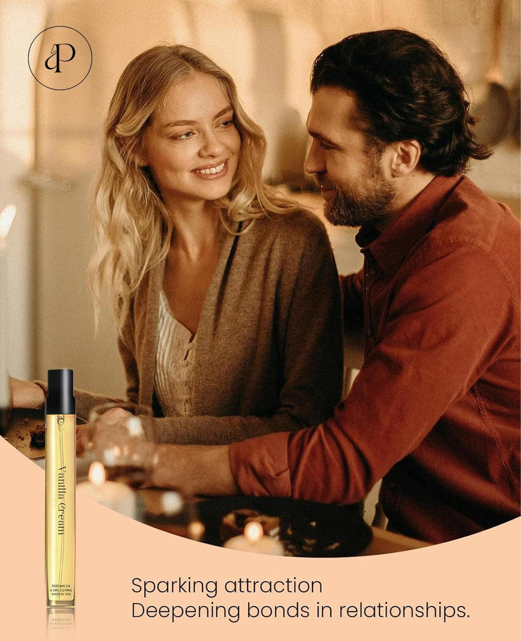 PUREAMOR advanced fragrance oil for women displaying the clean paraben free formulation.