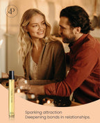 PUREAMOR advanced fragrance oil for women displaying the clean paraben free formulation.