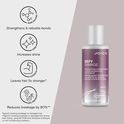Joico travel size protective conditioner bottle showcasing moringa seed oil benefits
