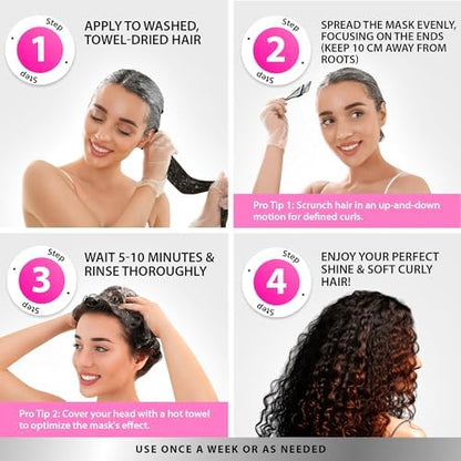Sunatoria curly hair hydration mask back label view