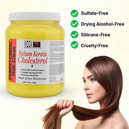 Moda Professional salon size cholesterol hair mask texture and consistency close up view