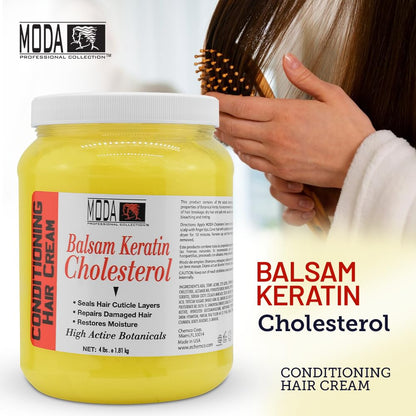 Moda USA imported cholesterol conditioning cream tub placed on a clean background showing barcode details