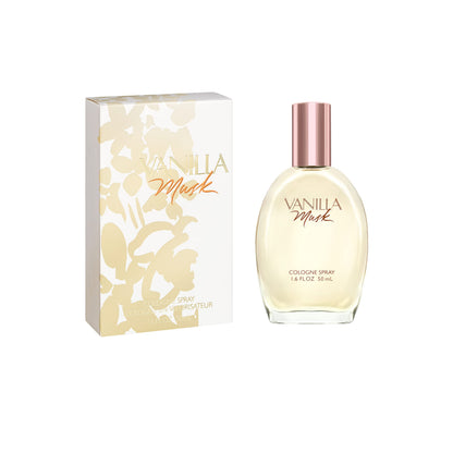 Authentic imported Coty Vanilla Musk packaging box showing ingredients