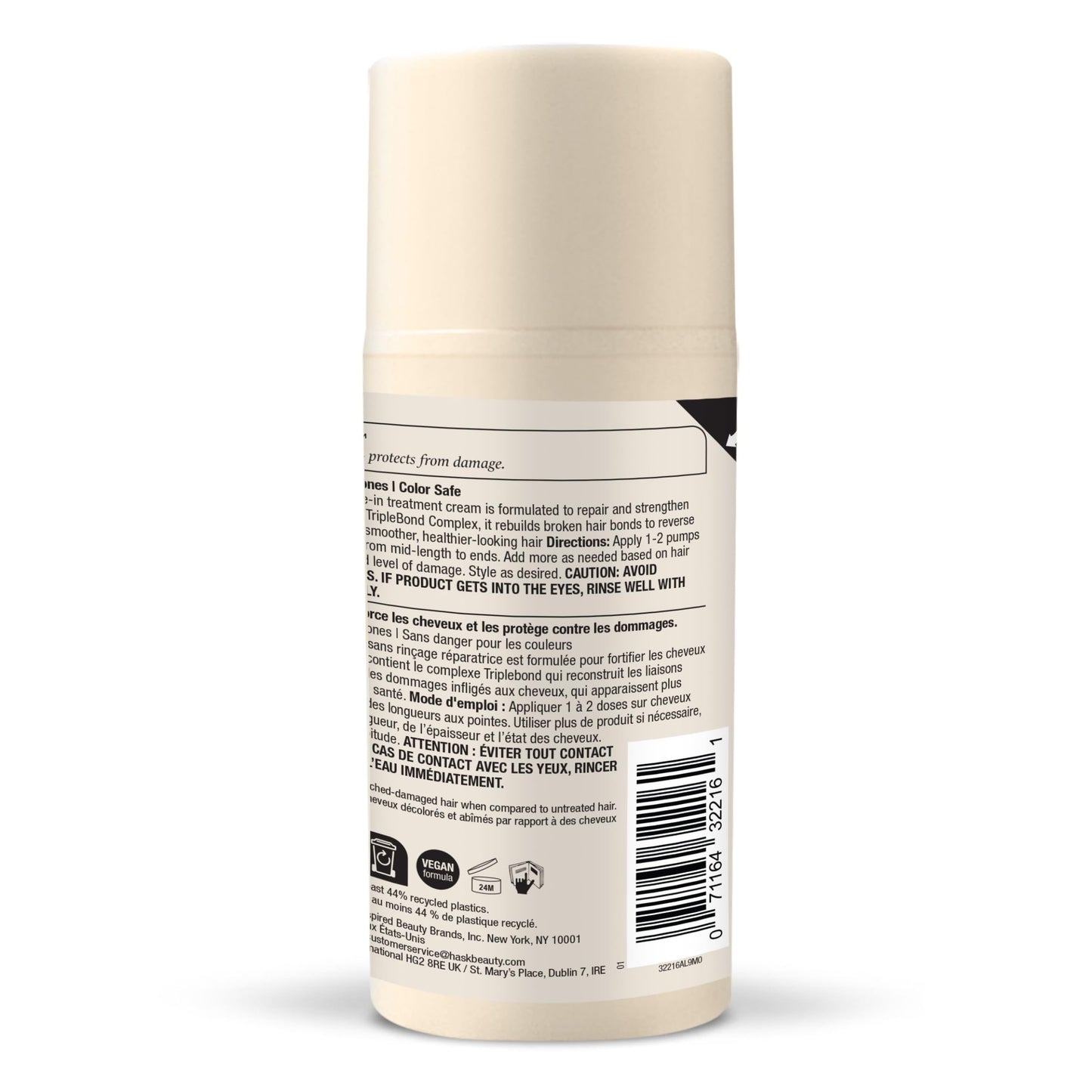 Texture shot of the lightweight white HASK bond building treatment cream formula.