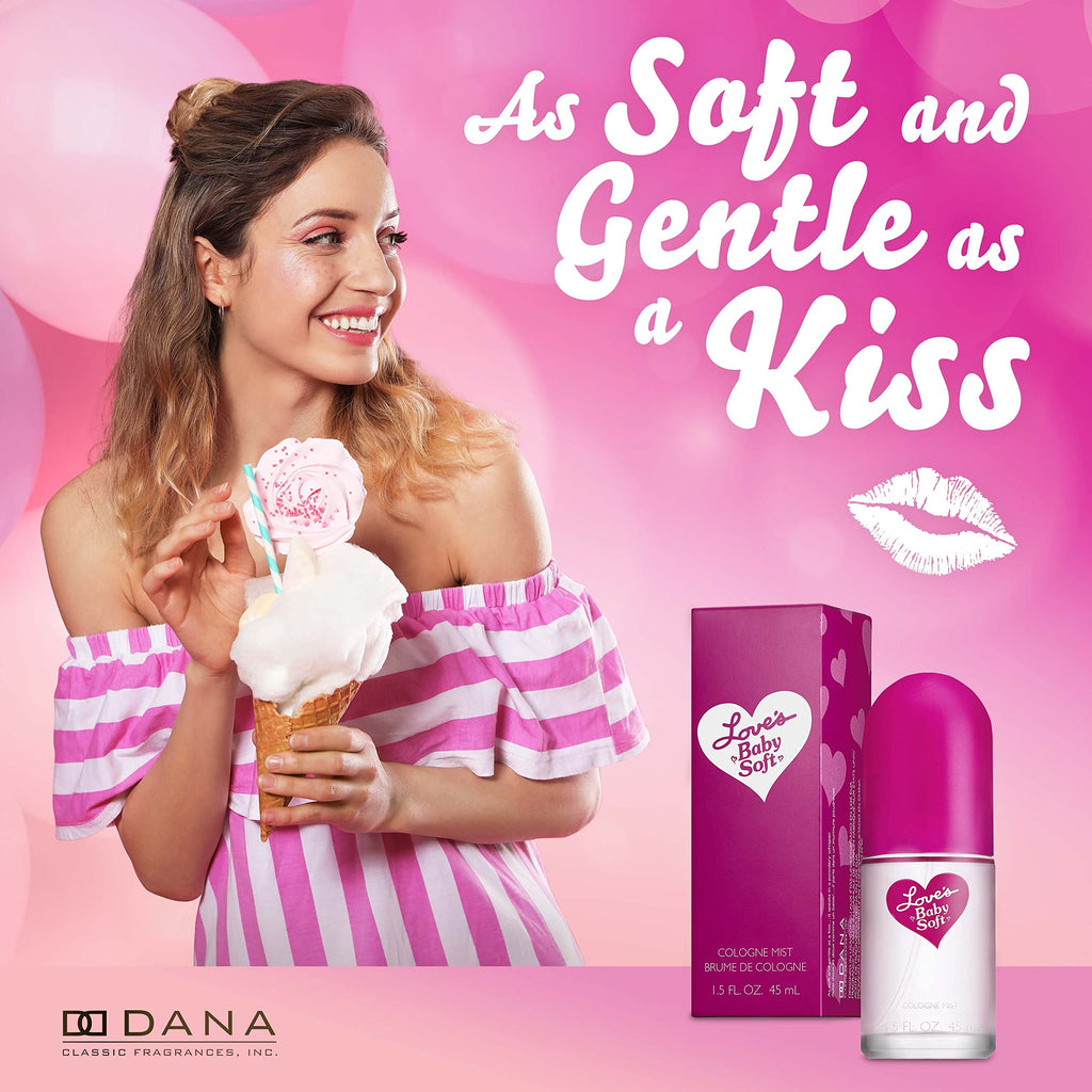 Authentic Dana Classic Fragrances Love's Baby Soft packaging showing product details and size