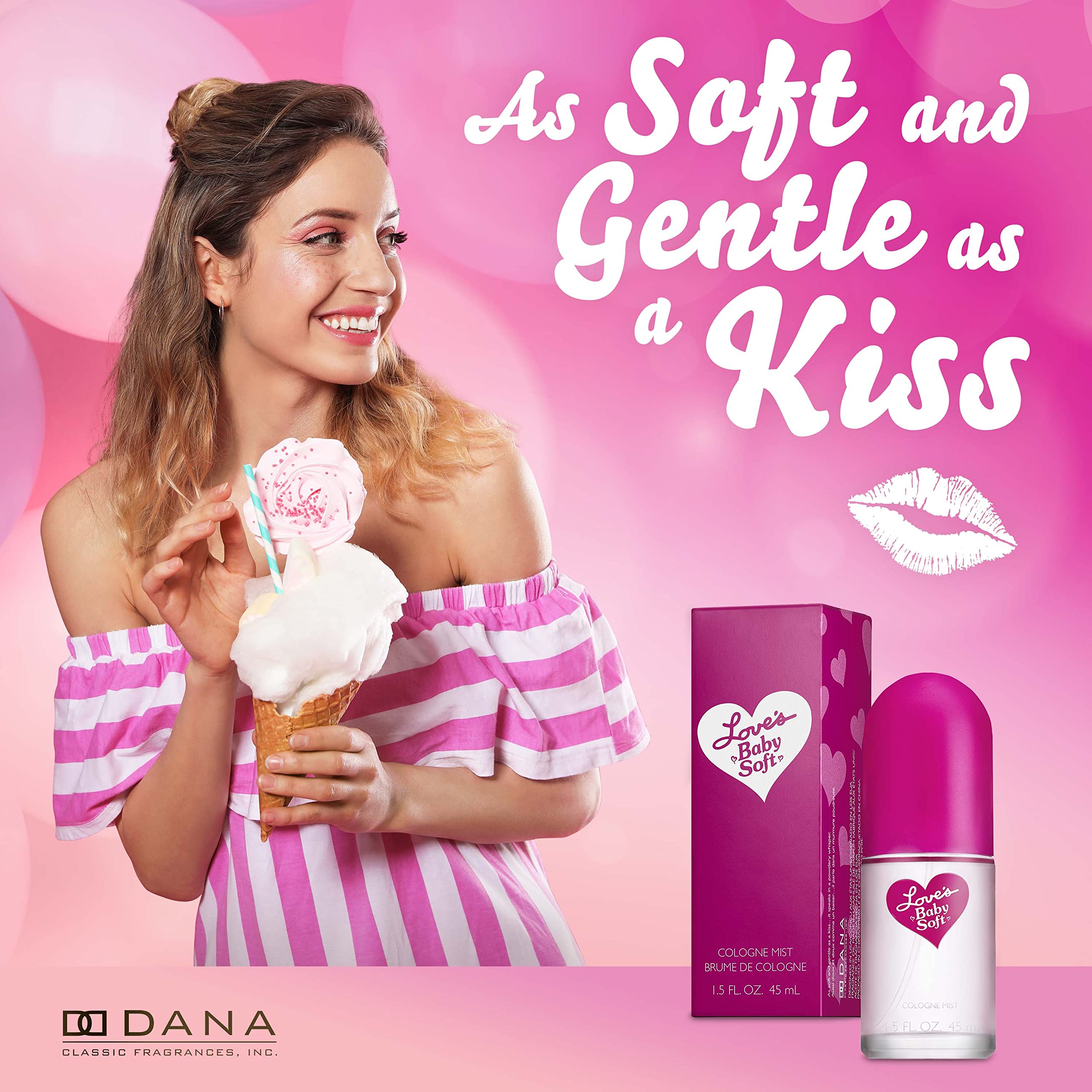 Authentic Dana Classic Fragrances Love's Baby Soft packaging showing product details and size