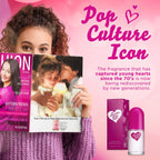 Dana Love's Baby Soft original powdery floral perfume mist for women displaying the iconic cap