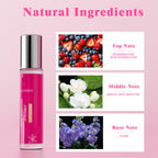 Compact pink pheromone perfume oil bottle for handbag storage